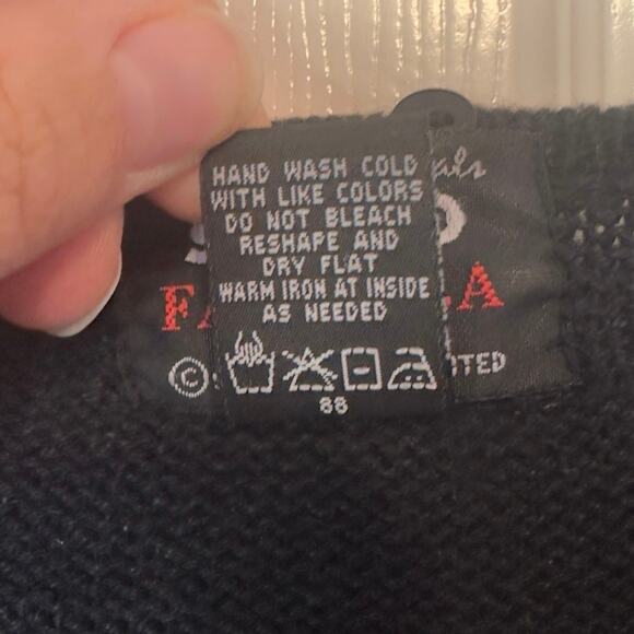 VTG Designers Originals Studio Fa La La Christmas Zip Up Cardigan Sweater Size L - Picture 5 of 13